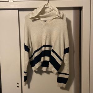 White sweater with blue stripes Charlotte Russe medium